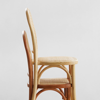 Chaise de salle à manger vintage nordique en rotin naturel, chaise d'appoint moderne sans accoudoirs en bois de hêtre massif pour café et restaurant