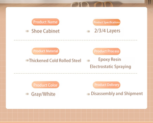 <strong>A</strong> Classic Style <strong>Door</strong>-equipped Shoe Cabinet with Storage Function, Featuring Four Layers <strong>in</strong> White Color. - Product Image 5