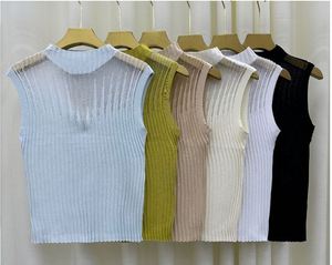 Vente en gros – <span class=keywords><strong>Nouveau</strong></span> style décontracté d'été – Gilet sans manches rétro à col semi-montant et coupe ajustée pour femme - Product Image 6