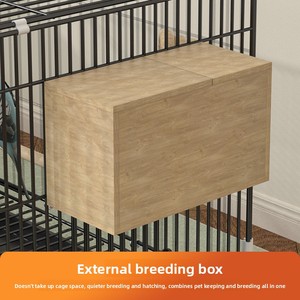 Cage à oiseaux en fer pour l'intérieur, renforcée, grande taille, pliable, empilable, avec cloison amovible, pour l'élevage des perroquets - Product Image 4