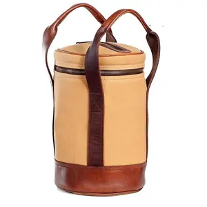 Rollo de tambor de lona de algodón, 4 botellas de vino, enfriador, bolsa de hombro