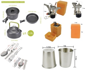 Ensemble de cuisine de camping en aluminium léger antiadhésif en acier inoxydable, kit de cuisine portable, bouilloire, ustensiles pour la randonnée en plein air - Product Image 2