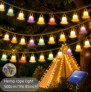 Guirlandes lumineuses décoratives en corde de jute, lumières LED féériques, blanc chaud, pour mariage, fête, décoration de la maison et du jardin - Product Image 4