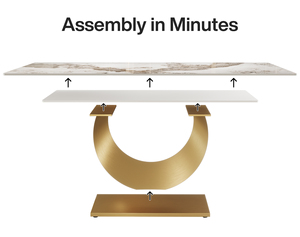 Tribesigns Ultra Modern Dining <strong>Tables</strong> European Style Luxury White Sintered Stone Rectangular Dining <strong>Table</strong> - Product Image 5