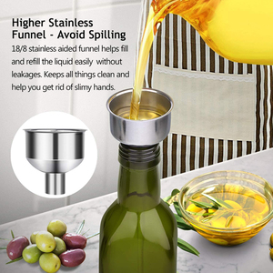 Botella dispensadora de aceite de oliva de vidrio, 17oz, 500ml, con dumper y embudo, para aceite de cocina y vinagre - Product Image 4