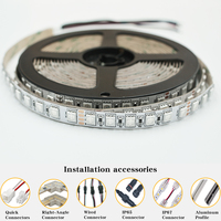 Bande lumineuse LED intelligente 5050 Rgb, 96 LED/m, contrôle à distance par application, bande lumineuse flexible, 24v 12v, ambiance de fête, bar, bande lumineuse LED 5m