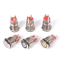 OEM 19mm 22mm 30mm Bouton-poussoir USB rouge à verrouillage, étanche, potentiomètre industriel 220V pour applications marines et extérieures