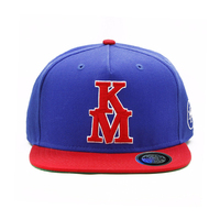 Nouvelle Tendance Casquette Snapback 100% Coton Style Urbain Color Block avec Lettres Broderie Gonflée Personnalisée Casquette de Baseball Plate à 5 Panneaux Sport