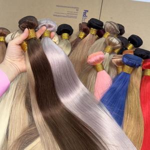 Extensions de cheveux humains colorés de qualité supérieure 2026, grand stock, double trame, couleur rose gingembre blond - Product Image 5