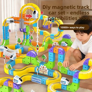 Bloques de Construcción Magnéticos STEM, Pista de Carreras <span class=keywords><strong>El</strong></span>éctrica, <span class=keywords><strong>Tren</strong></span> de Alta Velocidad, Regalo Educativo de Cumpleaños para Niños - Product Image 2