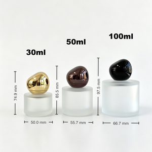 Flacon de parfum minimaliste <span class=keywords><strong>en</strong></span> verre dépoli 50ml 100ml avec pompe argentée, flacon pulvérisateur de parfum rond élégant vide avec boîte - Product Image 6