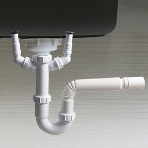 Sifón y Trampa de Desagüe para <span class=keywords><strong>Fregadero</strong></span> de Cocina Moderno TALEA, Color Blanco, con Sellado de Agua, Tubería de Drenaje de 40 mm, Función Antiolor - Product Image 5