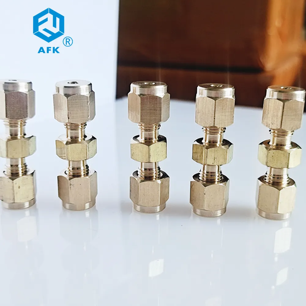 OEM ODM Support High Quality Brass Compression Forged Technics Double Ferrule Fittings 1/8in 1/4in 3/8in 3/4in Pipe Fittings