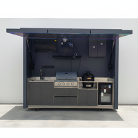 Module de cuisine extérieur avec couvercle, préfabriqué et modulaire, pour barbecue, idéal pour pavillon de jardin et espace de vie au bord de la piscine