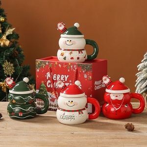 <b>Creative</b> Christmas Ceramic Cup Large Capacity Cartoon Snowman Mug High-Value Christmas <b>Gift</b> Cross-Border Promotional Drinkware - Product Image 1