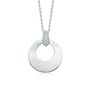 TD Collette Z argento Sterling collana pendente moda con bianco zirconi pietre di forma ovale - Product Image 1
