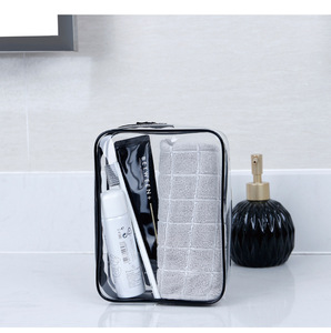 Bolsa de Maquillaje Transparente de PVC, con Cierre Resistente al Agua, de Pequeña Capacidad, con Correa de Mano, Apta para <span class=keywords><strong>Viajes</strong></span> en Avión y Gimnasio, Cumple con las Normas de la TSA - Product Image 3