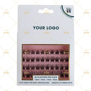 ชุดขนตาปลอมแบบพรีเมี่ยมชุดขนตาปลอมแบบ DIY จำนวนมากทำด้วยมือผมสังเคราะห์ธรรมชาติหนา0.10มม. รูปทรงเพิ่มวอลลุ่ม - Product Image 3