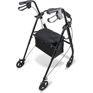 Folding Rollator <b>Walker</b> 4 Wheel Lightweight Aluminum Mobility Aid for Seniors with Seat and Backrest - Product Image 2