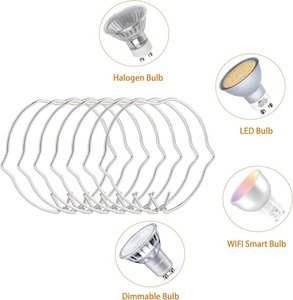 Ampoule LED MR16, spot encastré au plafond, éclairage encastré LED, luminaire annulaire, acier nickelé, anneau à ressort MR16 - Product Image 4