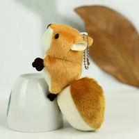 Jouet mignon décoration sac à dos sac à main porte-clés breloques grande queue écureuil Animal peluche porte-clés pendentif