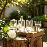 Botol Parfum Silinder Transparan dengan Dasar Tebal Ukuran 30ml 50ml 100ml Tutup Hitam dan Tipe Penutup Roller