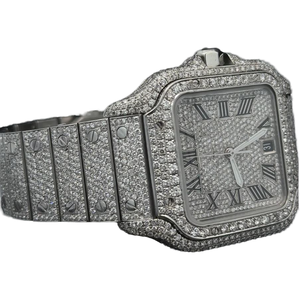 Reloj Mecánico de Esqueleto Dream Jewels de Oro Blanco de 14K y 42MM con Moissanita de 14.1CT Modelo CT-2 - Product Image 1