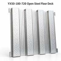 Placa de Acero Corrugado Tipo YX50-180-720 para Piso (Conexión Abierta), Placa de Acero Galvanizado Prensado para Soporte de Piso