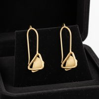 Boucles d'oreilles modernes en or brossé, double triangle, géométriques, minimalistes, légères, élégantes, bijoux pour femmes