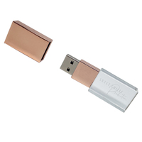 Clé USB personnalisée avec logo, boîtier en verre transparent, mémoire flash USB avec logo, 8 Go, 16 Go, 32 Go, cadeau