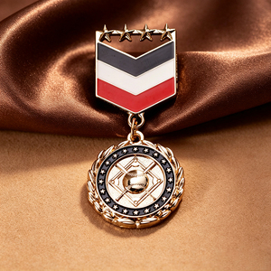 Star Burst Zinc Alloy Vintage Medal Epaulette Brooch Custom <b>Enamel</b> Metal <b>Badge</b> Garment Lapel Brooch <b>Pin</b> Low MOQ Factory - Product Image 5