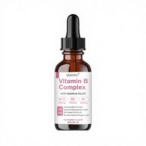 Suplemen Vitamin B1 <span class=keywords><strong>B6</strong></span> B12 Organik Alami Label Pribadi, Tetes Cairan Oral B Kompleks untuk Kesehatan Pertumbuhan Rambut 60ml - Product Image 1