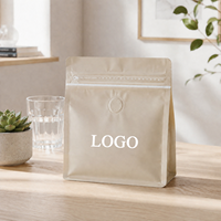 Sacs personnalisés écologiques à fond carré en aluminium à huit soudures thermiques avec impression numérique et valve d'air pour grains de café et poudre