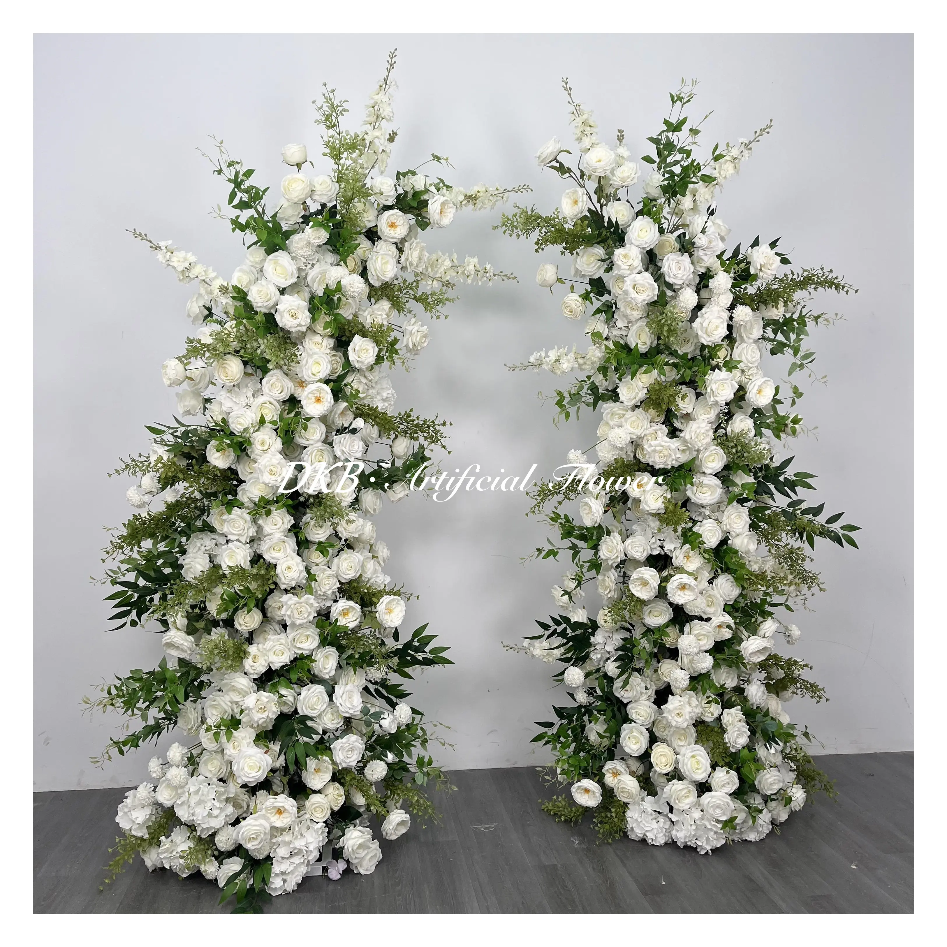 wholesale Backdrop Decor High Quality silk rose white green backdrops for wedding events stage decorations