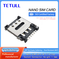 Connecteur Nano SIM 6+1 broches à détection normalement ouverte, type flip, 1.5H, pour applications IoT