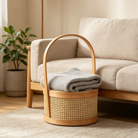 Boîte Cadeau Vintage en Bois Tressé Faite à la Main de Haute Qualité avec Couvercle, Écologique, Magnifique, pour Rangement et Décoration Domestique