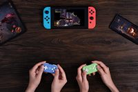 Manette de jeu 8Bitdo Micro BT de poche, prend en charge le mode clavier, mini contrôleur bleu pour Switch, Android et Raspberry Pi