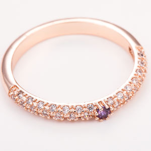 Anillo de circonita chapado en oro y cobre esmaltado de colores brillantes Kenjie, estilo moderno de primavera/verano - Product Image 4