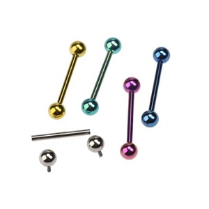 <span class=keywords><strong>Piercing</strong></span> in <span class=keywords><strong>Titanio</strong></span> G23 Personalizzato all'Ingrosso, Barretta Dritta con Filettatura Interna 14g, Anelli per Lingua Colorati alla Moda, Regalo di Nozze - Product Image 2