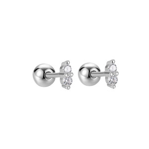 Boucles d'oreilles clous ROXI S925 en argent sterling plaqué or 18 carats avec zircon et diamant pour femmes - Product Image 4