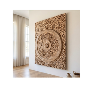 Rustic Bohemian Mango Wood <b>Wall</b> Panel Decorative <b>Headboard</b> and <b>Wall</b> Mounted Art for Bedroom Living Room Home Interior Decor - Product Image 2