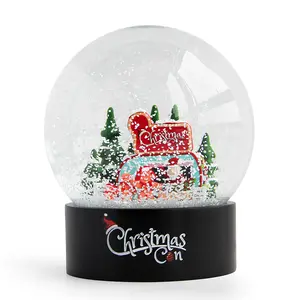 Decoratie Resin Crystal Ball Sneeuwbal Souvenirs Luxe Ornament Sneeuw Bal Gift Custom Sneeuw Globes Kerst Sneeuwbol