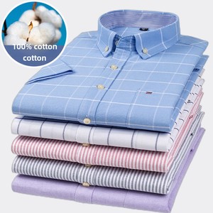 Chemise <span class=keywords><strong>Paul</strong></span> pour homme, 100 % coton popeline, manches courtes, sans repassage, style décontracté chic, grande taille, pour l'été, idéale pour les hommes d'âge mûr et seniors - Product Image 1