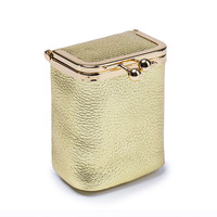 Étuis à rouge à lèvres pour femmes, pochettes de rangement cosmétiques solides, porte-monnaie portable en cuir de vachette avec fermeture Kiss Lock