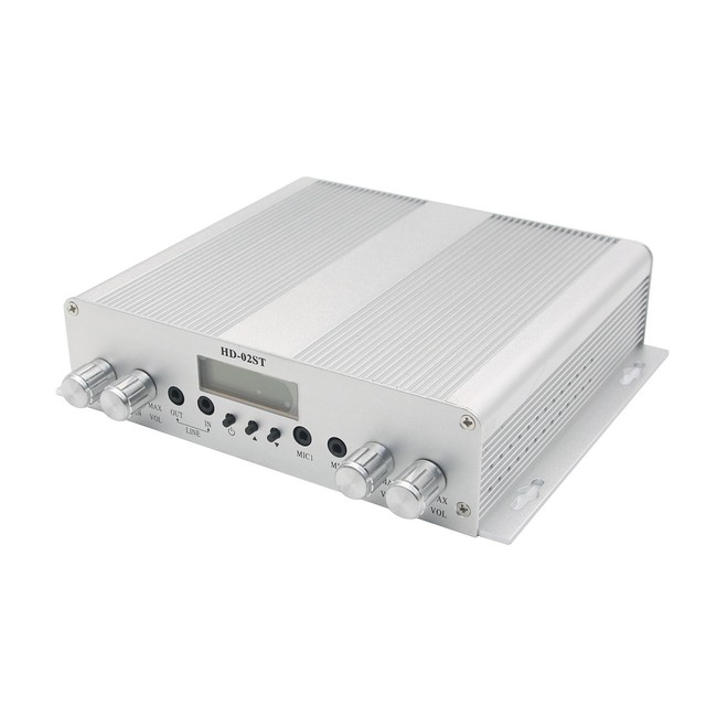 25W Professional FM Transmitter Stereo PLL Broadcast Radio Station with DC Power Supply