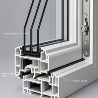 Ventana de Toldo de PVC con Triple Acristalamiento y Tamaños Personalizados para Proyectos de Construcción Residencial