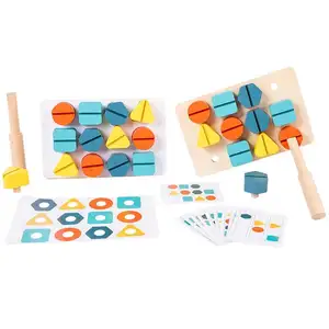 2024 New Arrival Montessori Children's Wooden Twin Player Battle Screw Game Educational Nut Shape Matching Toys For Kids
