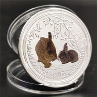 Achat de pièces de monnaie, artisanat en métal personnalisé, collection de pièces de monnaie représentant des animaux du zodiaque, souvenir, pièce de monnaie en argent porte-bonheur dragon pour cadeau du Nouvel An