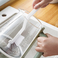 Handzame, draagbare bekerborstel in Japanse stijl, nylonborstel, plastic reinigingsborstel, multifunctioneel voor het reinigen van fruitsapmachines, sojamelk en meer.