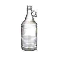 Bouteille de vin rouge en verre recyclé de grande capacité de 5 litres avec bouchon et poignée